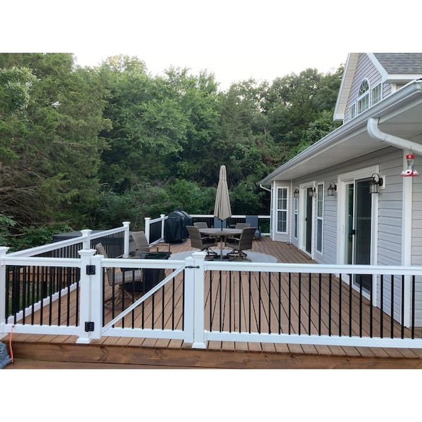 Weatherables Vilano 3 ft. H x 5 ft. W White Vinyl Railing Gate Kit