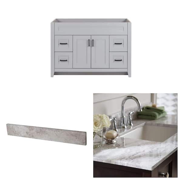 Ridge 48 in. Vanity Cabinet, 21 in. Sidesplash and 49 in. Sink Vanity Top Combo