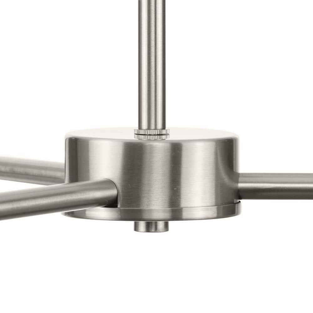 Haas Brushed Nickel 6-Light Chandelier with Opal Glass Globes