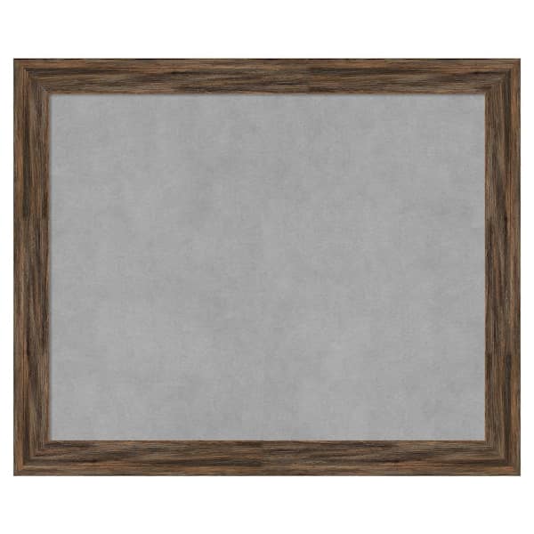 Amanti Art Regis Barnwood Mocha Narrow 23 in. x 19 in Framed Magnetic Board