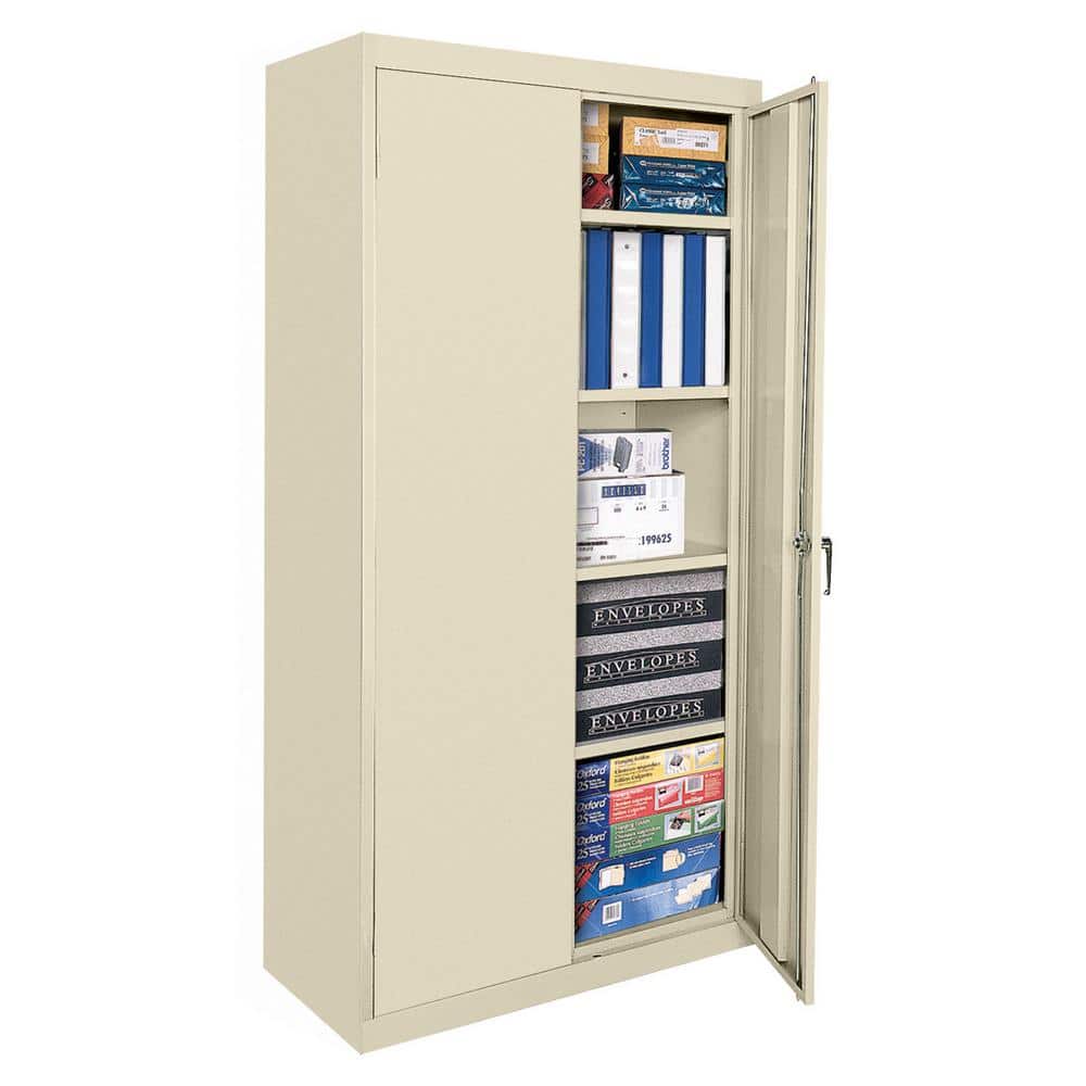 Putty Steel Freestanding Lockable Office Cabinet with Adjustable Shelving