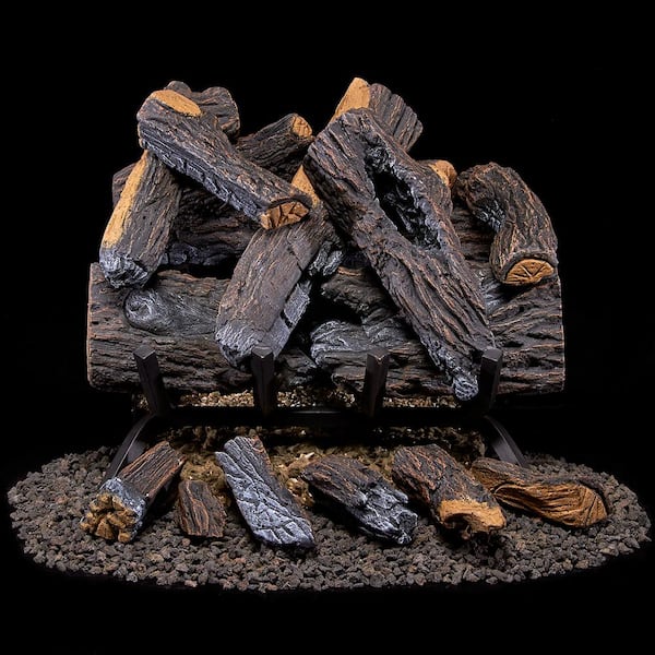 Duluth Forge Vented Natural Gas Fireplace Log Set - 18 in., 45,000 