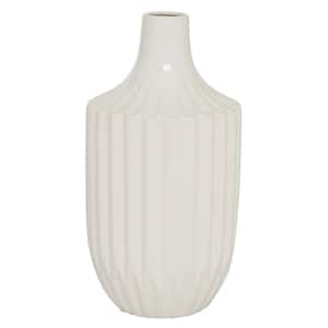 White Stripe Texture Ceramic Decorative Vase