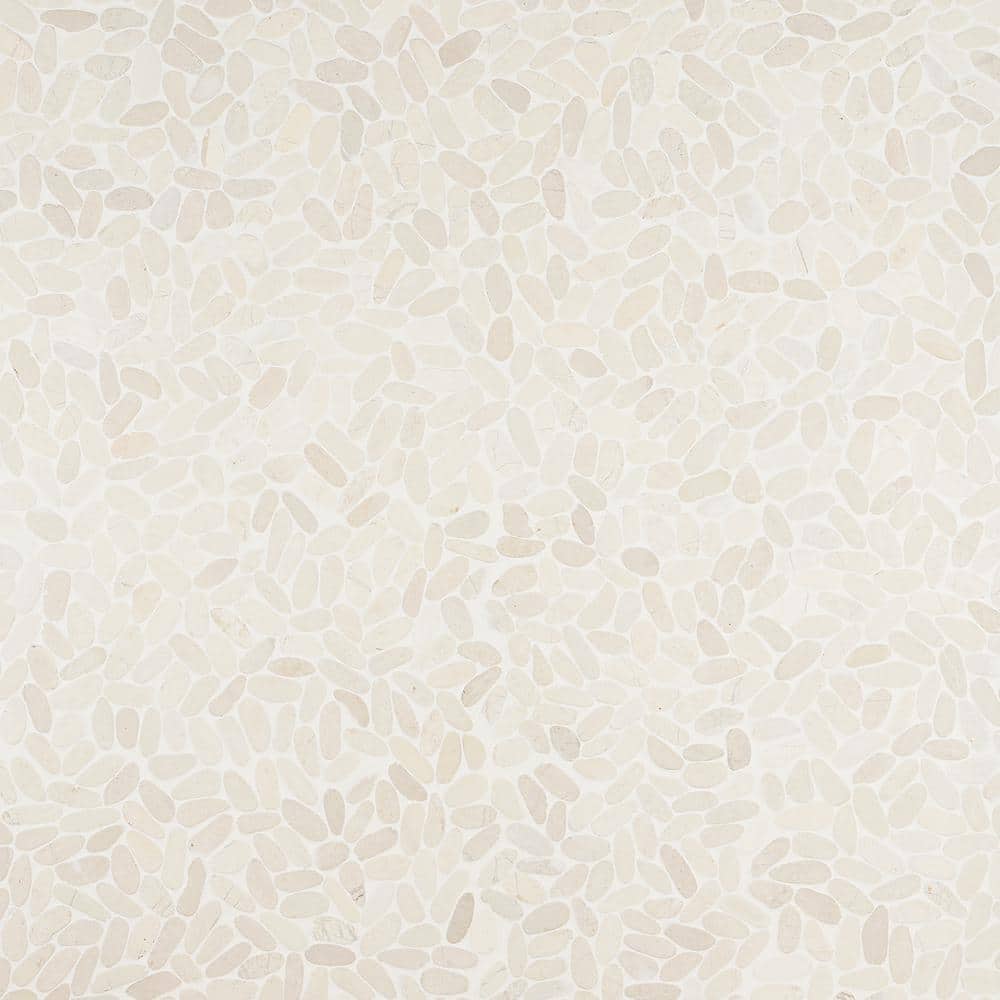 White Natural Slate Pebble Mosaic Tile for Indoor/Outdoor Use
