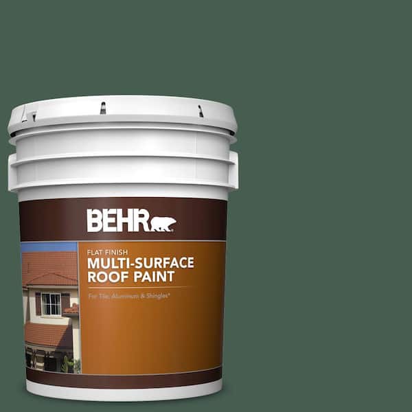 5 gal. #N400-7 Vine Leaf Flat Multi-Surface Exterior Roof Paint