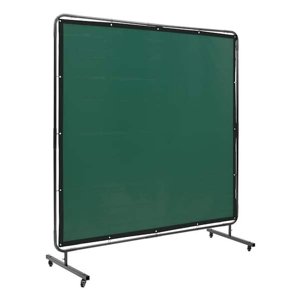 Welding Screen with Frame 6 ft. x 6 ft. Welding Curtain Screen Flame-Resistant Vinyl Welding Protection Screen Green