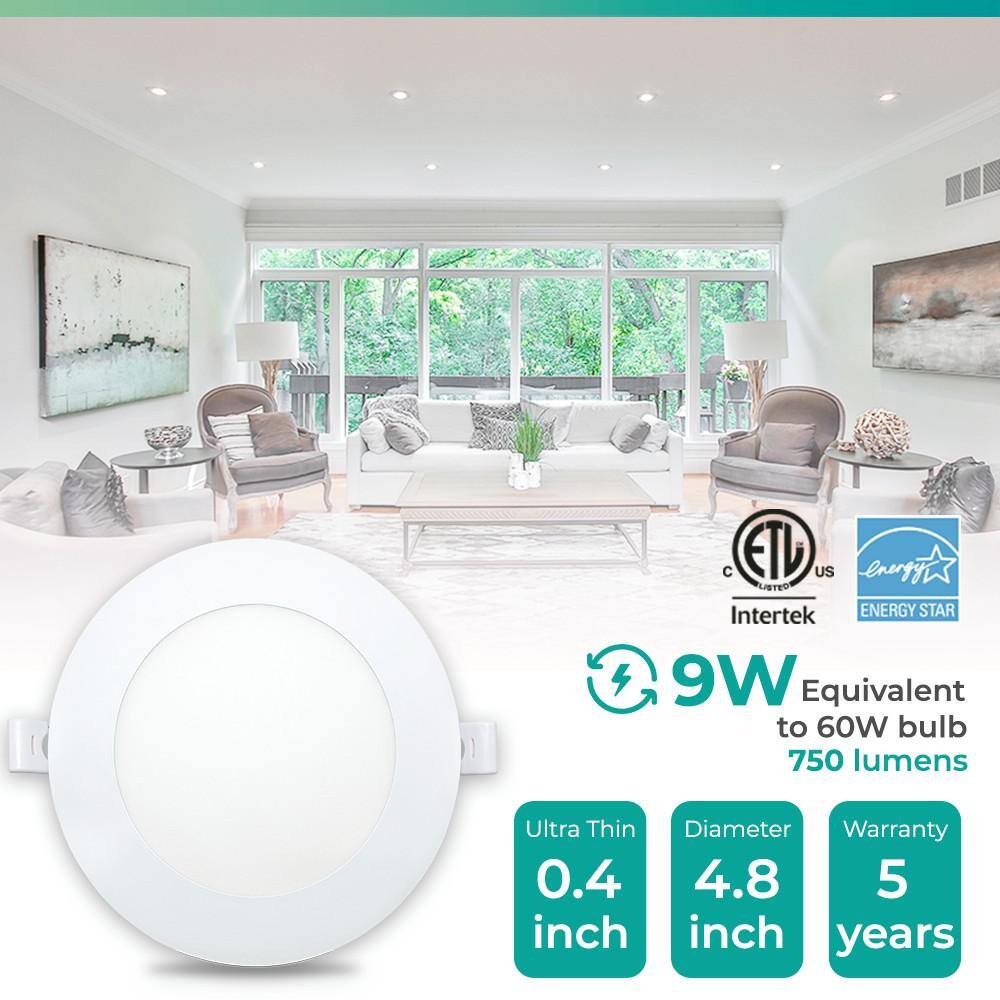 4'' White Aluminum LED Canless Recessed Lighting Kit