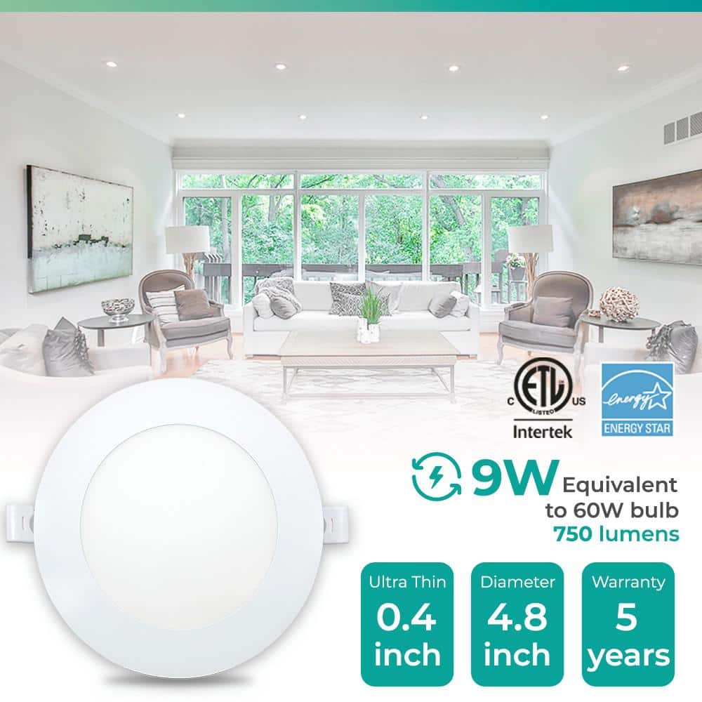 4'' White Aluminum LED Canless Recessed Lighting Kit