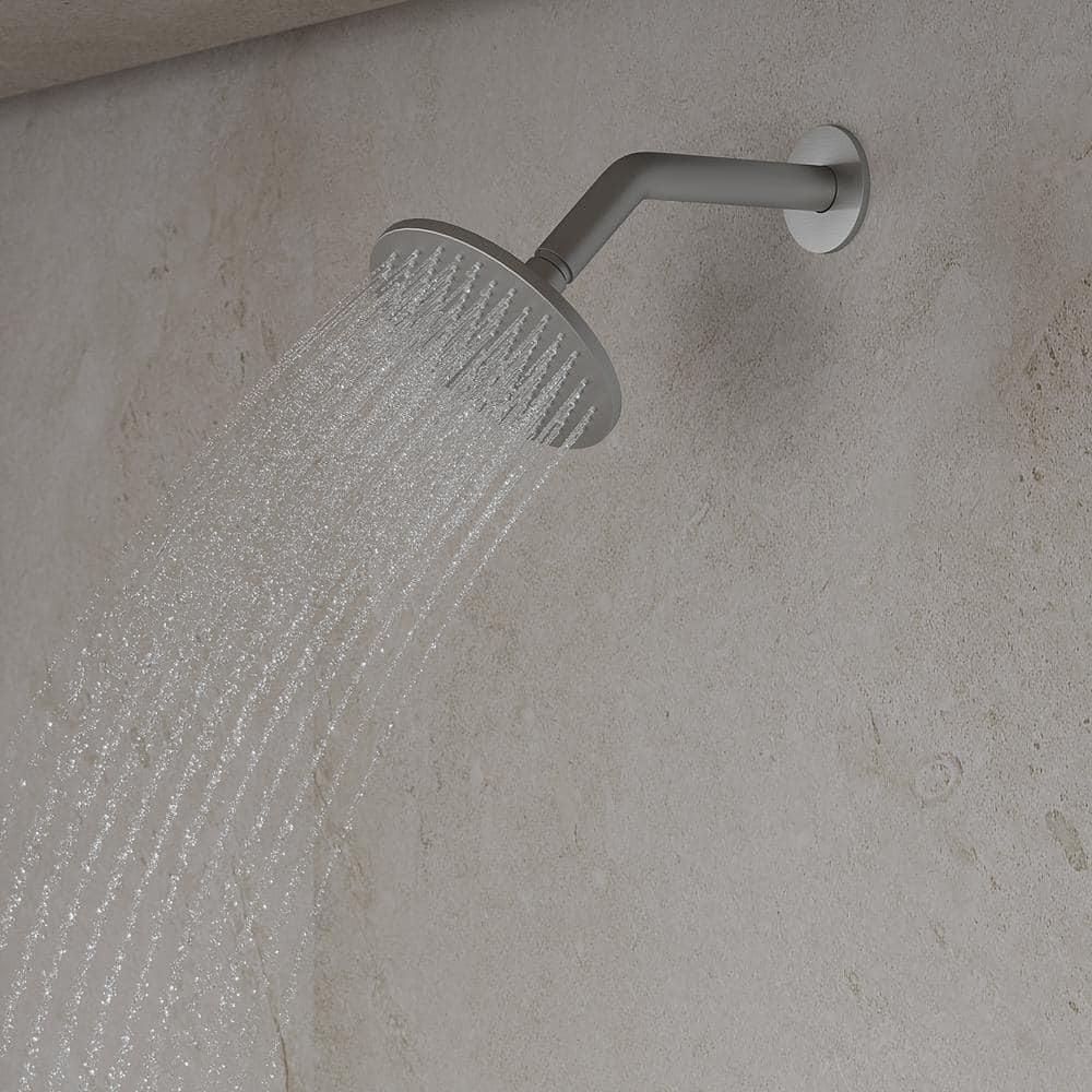 Nickel Dual Rain Shower System with Handheld and Body Jets