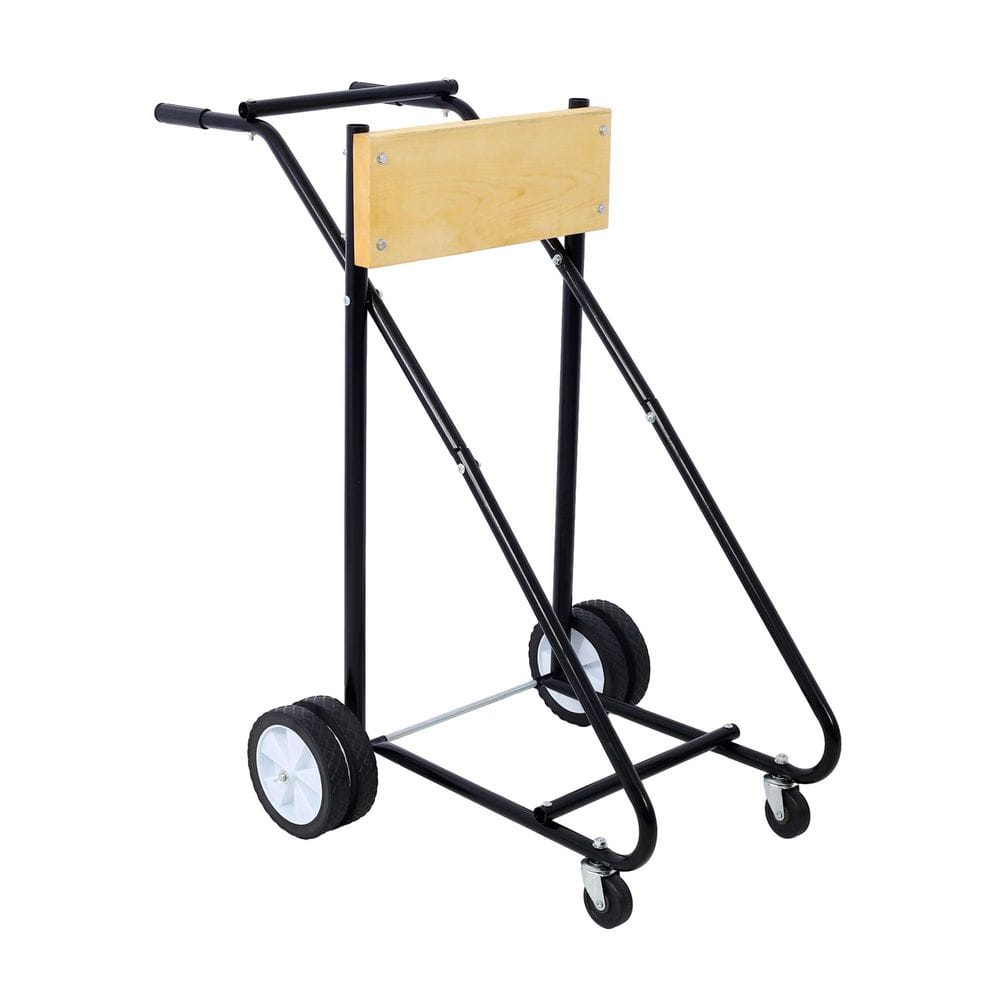 Outboard Boat Motor Stand, Engine Carrier Cart Dolly for Storage, 315 lbs. Weight Capacity, w/Wheels (wood) Serving Cart