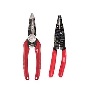 2-Piece 7.75 in. Combination Electricians 6-in-1 Wire Strippers Pliers with Multi-Purpose Pliers