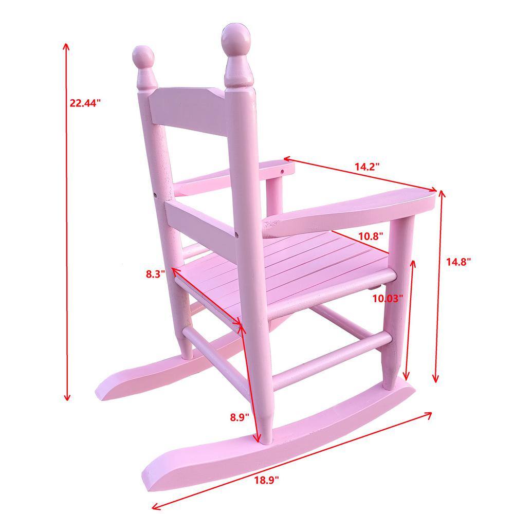 Pink Wooden Rocking Armchair for Kids