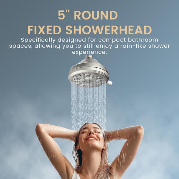 5 in. 3-Handle 10-Spray Shower Faucet 1.8 GPM with Bathtub Faucet in Brushed Nickel