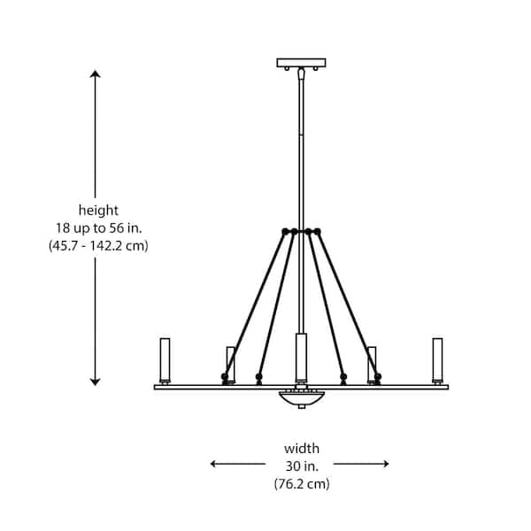 Monteaux Lighting Maverick 5-Light Black Candle Chandelier