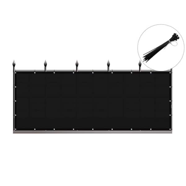 Privacy Fence Screen Heavy-Duty 90% Blockage Shade Cover Fencing Net for Wall Garden Gazebo Backyard, 3 x 50 ft., Black