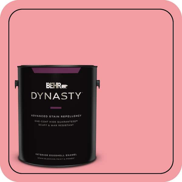 BEHR DYNASTY 1 gal. #140B-4 Island Coral Eggshell Enamel Interior Stain-Blocking Paint & Primer