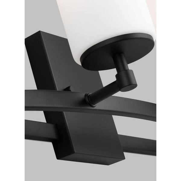 Generation Lighting - Alturas 30.5 in. 4-Light Midnight Black Modern Contemporary Wall Bathroom Vanity Light with Satin Etched Glass Shades