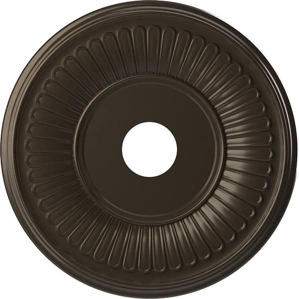 Ekena Millwork 19 in. O.D. x 3-1/2 in. I.D. x 1 in. P Berkshire Thermoformed PVC Ceiling Medallion in Metallic Dark Bronze