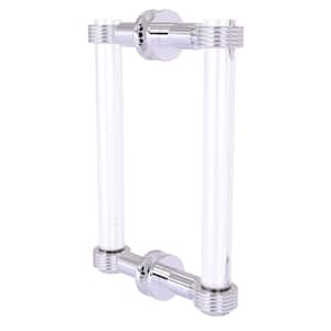 Clearview 8 in. Back to Back Shower Door Pull with Groovy Accents in Polished Chrome