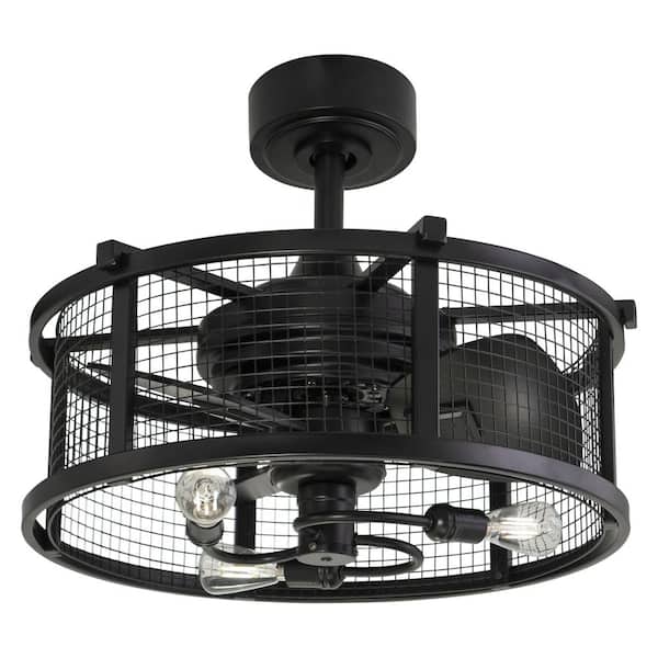 VAXCEL Humboldt 21 in. Industrial Indoor Black Ceiling Fan with LED Light Kit and Remote