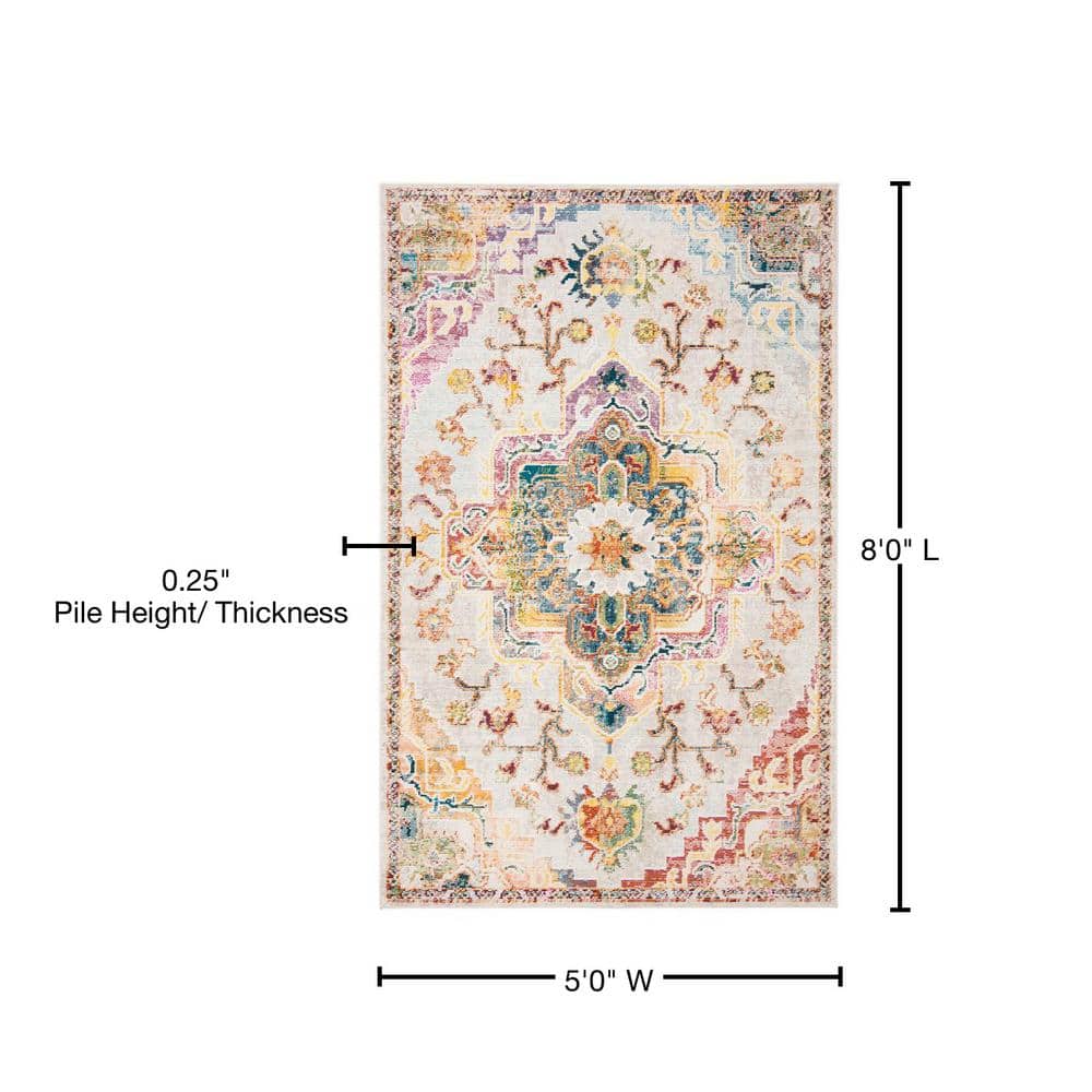 Light Blue and Grey Floral Tufted Reversible Area Rug