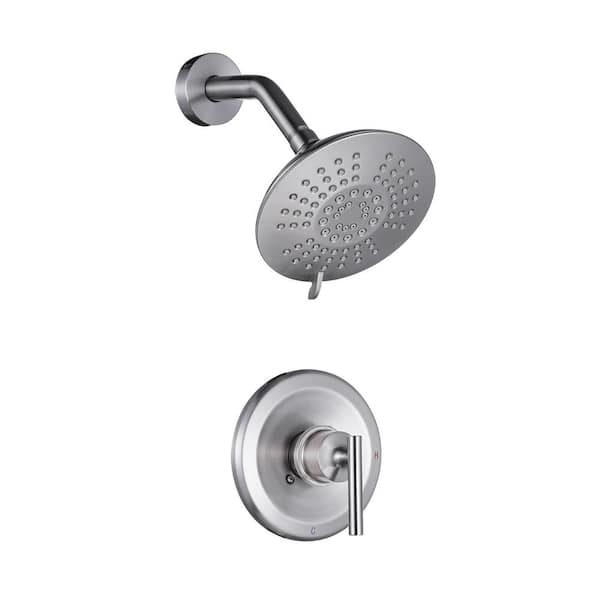 AVITAS Single Handle 5-Spray Shower Faucet 1.8GPM with Pressure Balance in Brushed Nickel