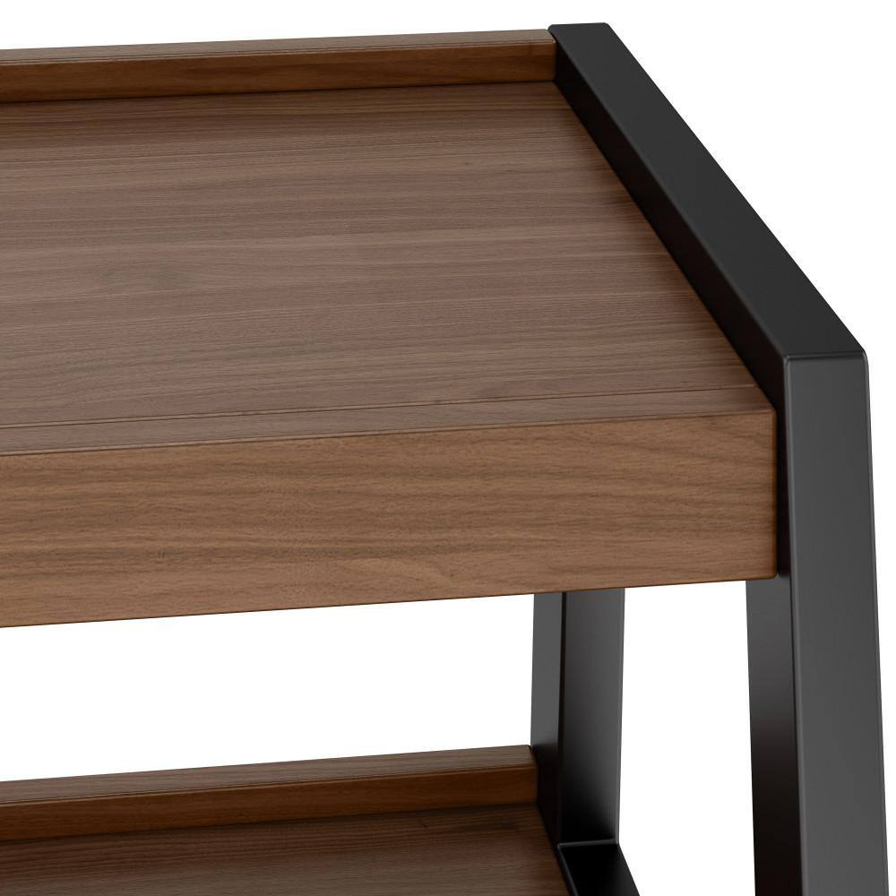 Sawhorse Industrial 48 Inch Walnut Wood and Black Metal TV Stand