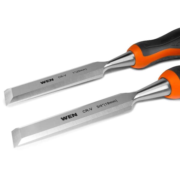 WEN Short Blade Wood Chisel Set with Heat-Treated Carbon Steel