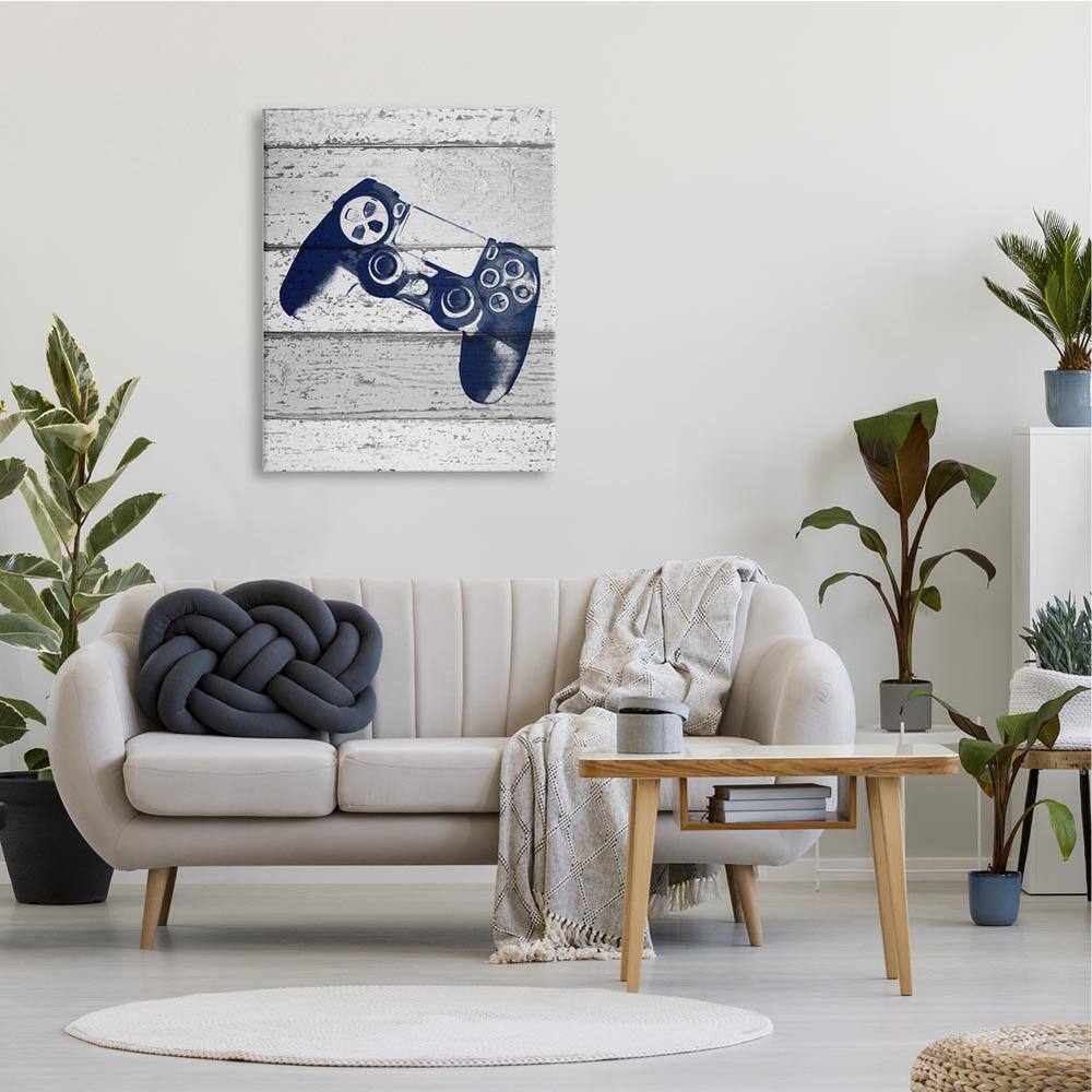 Blue Video Game Controller Abstract Canvas Art for Kids, 30" x 40"