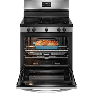 30 in. 5 Burner Element Freestanding Electric Range in Stainless Steel with Dual Expandable Element and Quick Boil