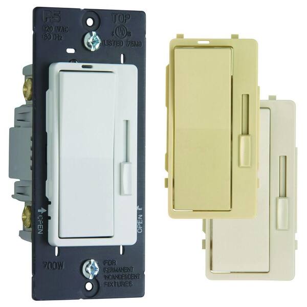 Legrand 700-Watt Single Pole/3-Way Decorator Dimmer with Interchangeable Color Paddles