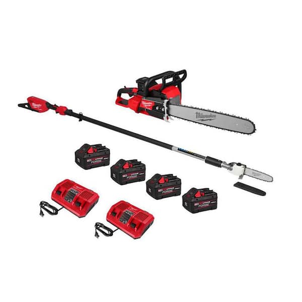 Milwaukee M18 FUEL 18V Brushless Cordless 20 in. Dual Battery Chainsaw ...