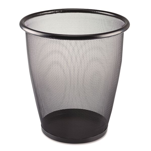 5 Gal. Black Onyx Round Mesh Metal Household Trash Can, Steel Mesh