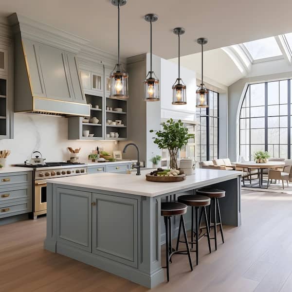 Modern Farmhouse Brown 6 in. W 1-Light Pendant Light Rustic Faux Wood Accent Pendant Chandelier with Clear Glass Shade