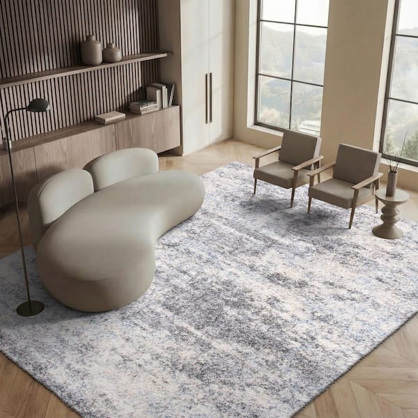 SAFAVIEH Berber Shag 8 ft. x 10 ft. Gray/Cream Distressed Solid
