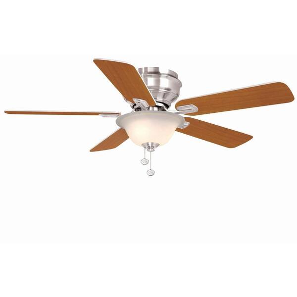 Hampton Bay Hawkins 44 in. Indoor Brushed Nickel Ceiling Fan with Light Kit
