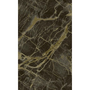 Charcoal Gold Marble Stone Like Textured Print Non Woven Non-Pasted Textured Wallpaper 57 Sq. Ft.