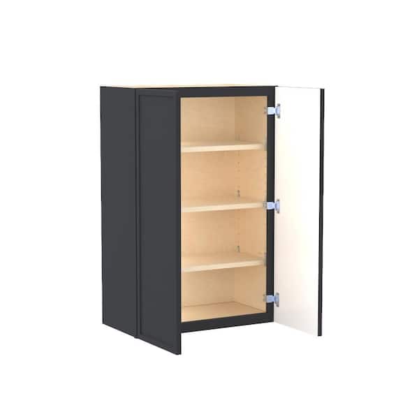 Franklin 24 in. W x 12 in. D x 36 in. H Assembled Plywood Wall Kitchen Cabinet in Valiant Onyx with Soft Close
