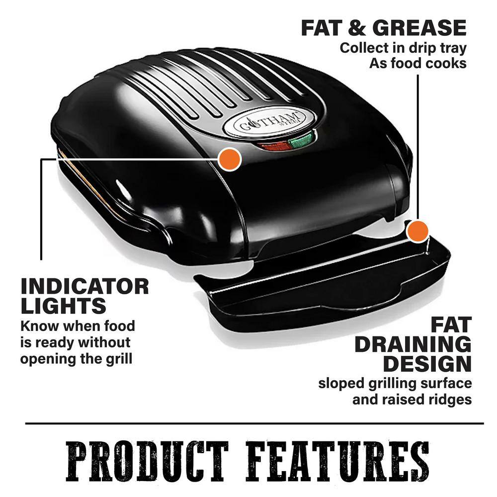Gotham Steel Nonstick Copper Ceramic Electric Grill and Panini Press