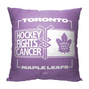 Hockey Fights Cancer Fight For Maple Leafs Printed Throw Pillow