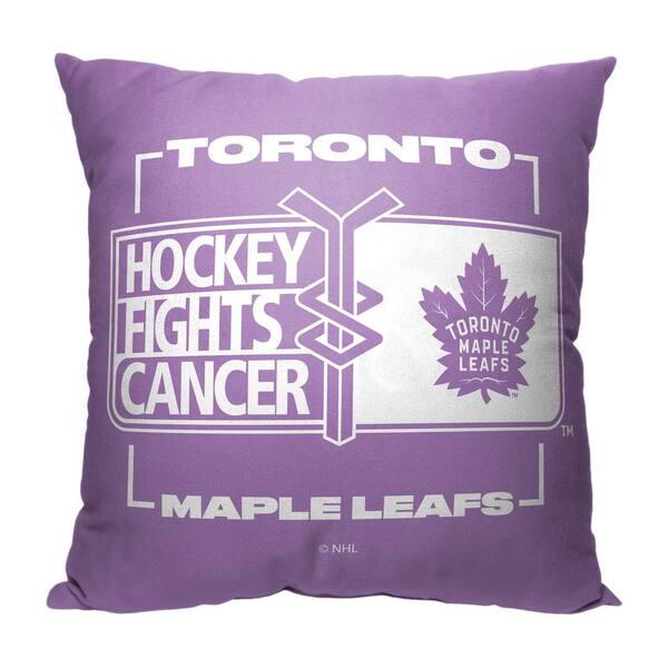 THE NORTHWEST GROUP Hockey Fights Cancer Fight For Maple Leafs Printed Throw Pillow