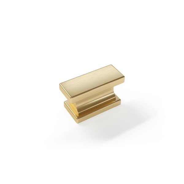 NewAge Products Home Kitchen 1.46 in. Brushed Brass Contemporary Square Cabinet Knob