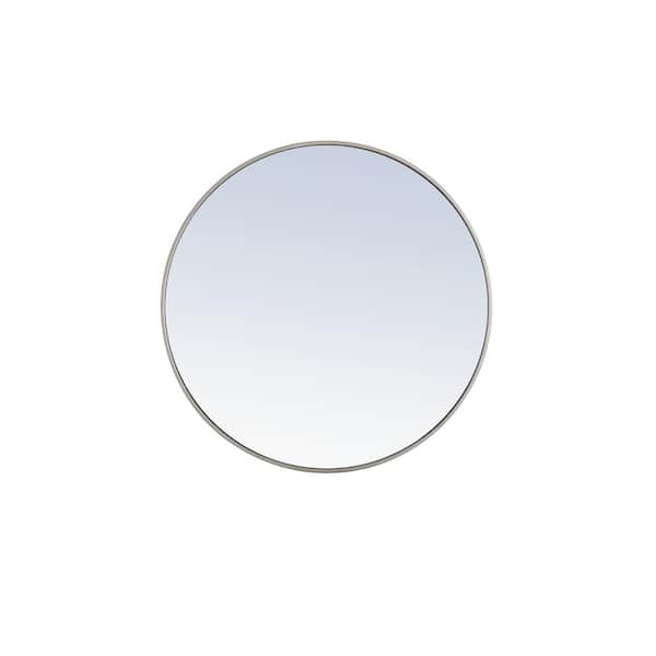 Unbranded Timeless Home 36 in. W x 36 in. H x Contemporary Metal Framed Round Silver Mirror