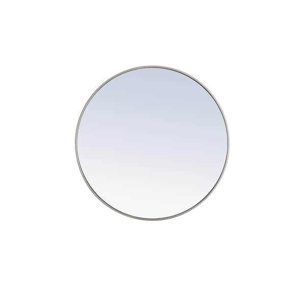 Unbranded Medium Round Silver Modern Mirror (36 in. H x 36 in. W)