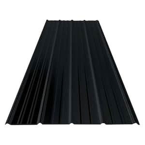 8 ft. SM-Rib Galvalume Steel 29-Gauge Roof/Siding Panel in Black