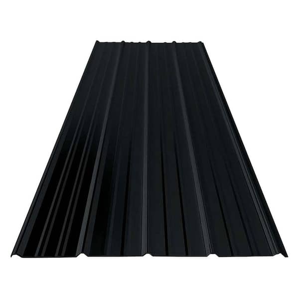 Gibraltar Building Products 8 ft. SM-Rib Galvalume Steel 29-Gauge Roof/Siding Panel in Black