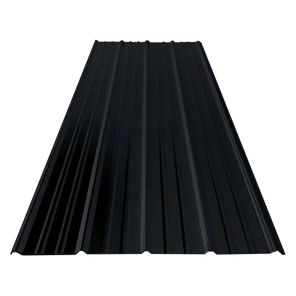 Gibraltar Building Products 8 ft. SM-Rib Galvalume Steel 29-Gauge  Roof/Siding Panel in Black 987646 - The Home Depot