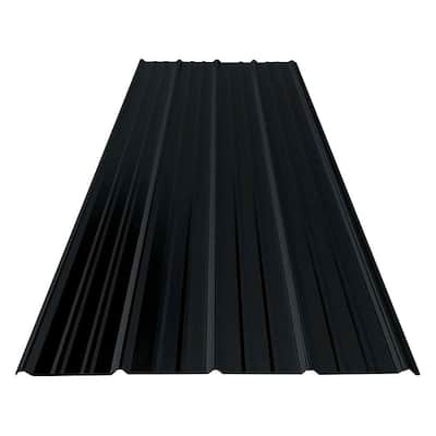 8 ft. SM-Rib Galvalume Steel 29-Gauge Roof/Siding Panel in Black