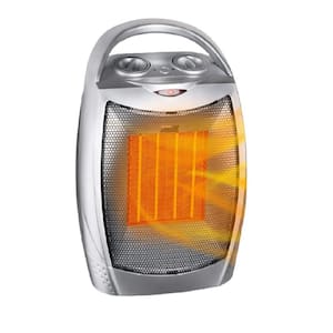 1500-Watt/750-Watt Portable Electric Ceramic Space Heater with Thermostat, 10.2 in. Safe and Quiet Heater Fan