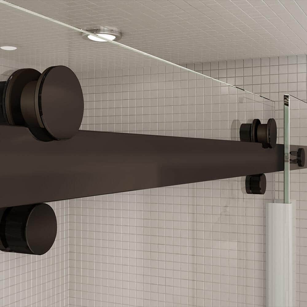 Halo 59" Dark Bronze Semi-Frameless Sliding Shower Door
